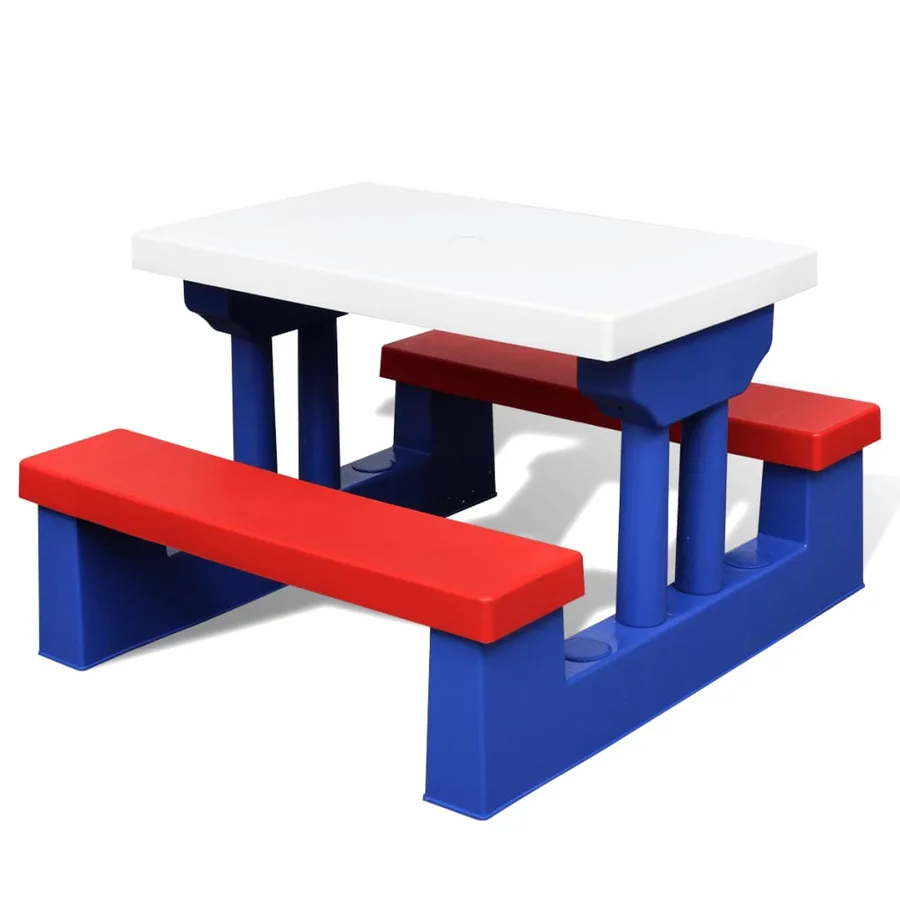 Table et bancs de pique-nique avec parasol pour enfants - 3