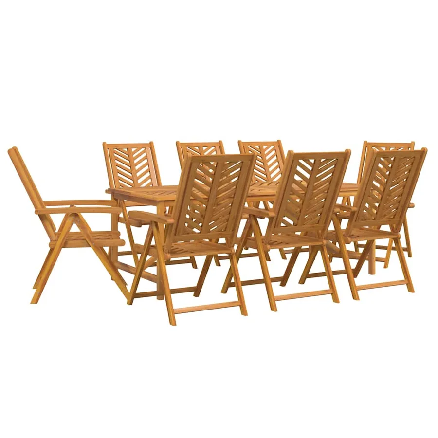 Ensemble de salle à manger pour jardin 9 pc Marron - 2