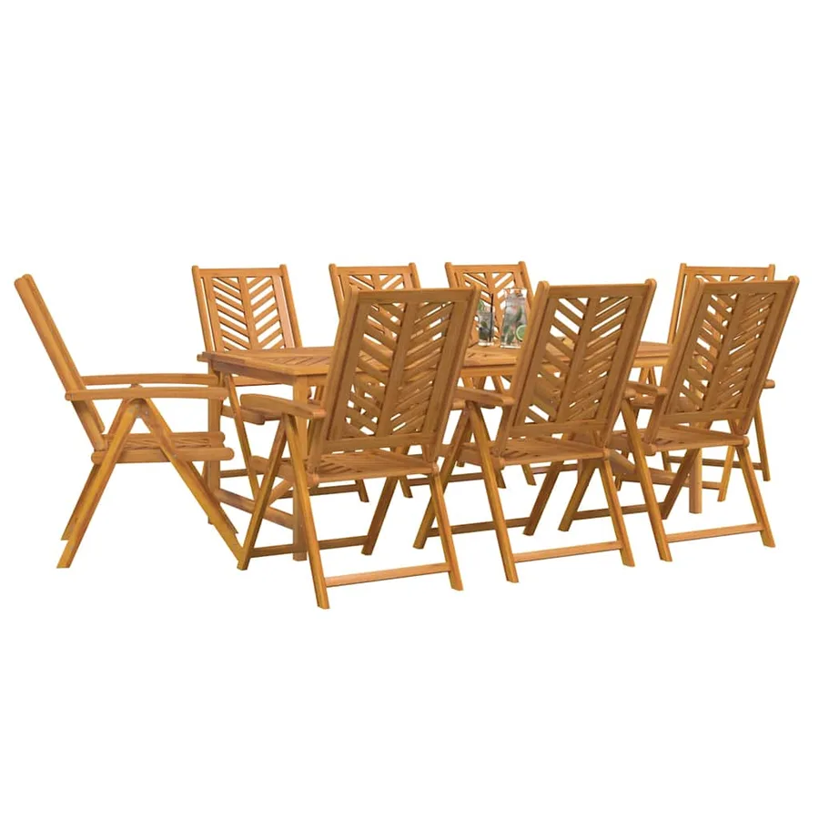Ensemble de salle à manger pour jardin 9 pc Marron - 3