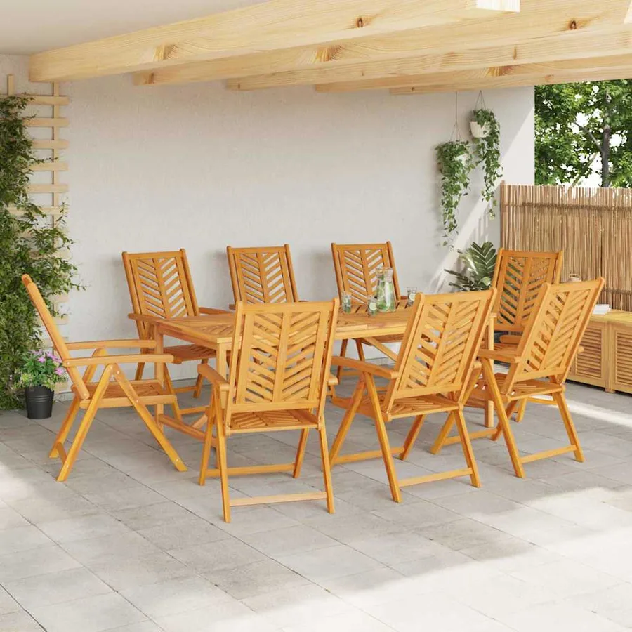 Ensemble de salle à manger pour jardin 9 pc Marron - 4