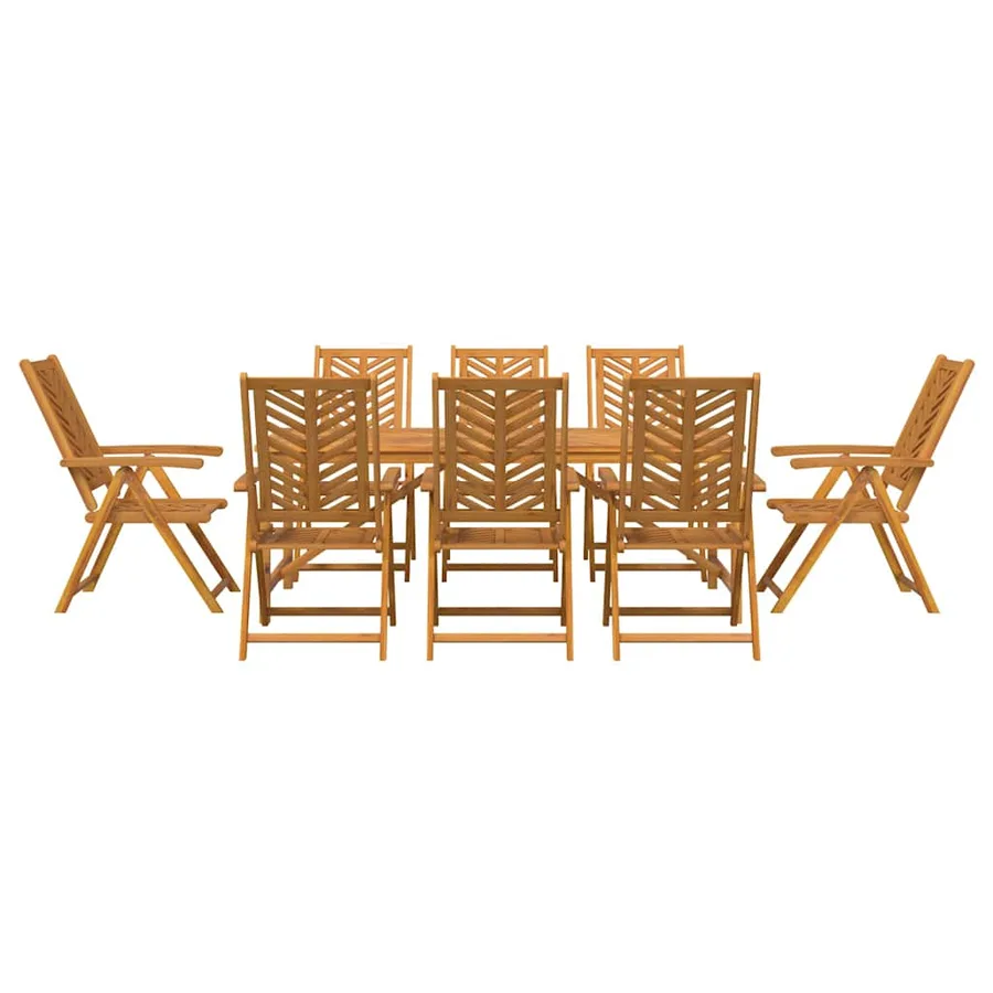 Ensemble de salle à manger pour jardin 9 pc Marron - 7