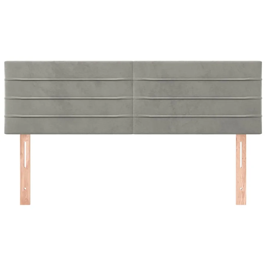 Têtes de lit Gris clair 144x5x78/88 cm Velours - 3