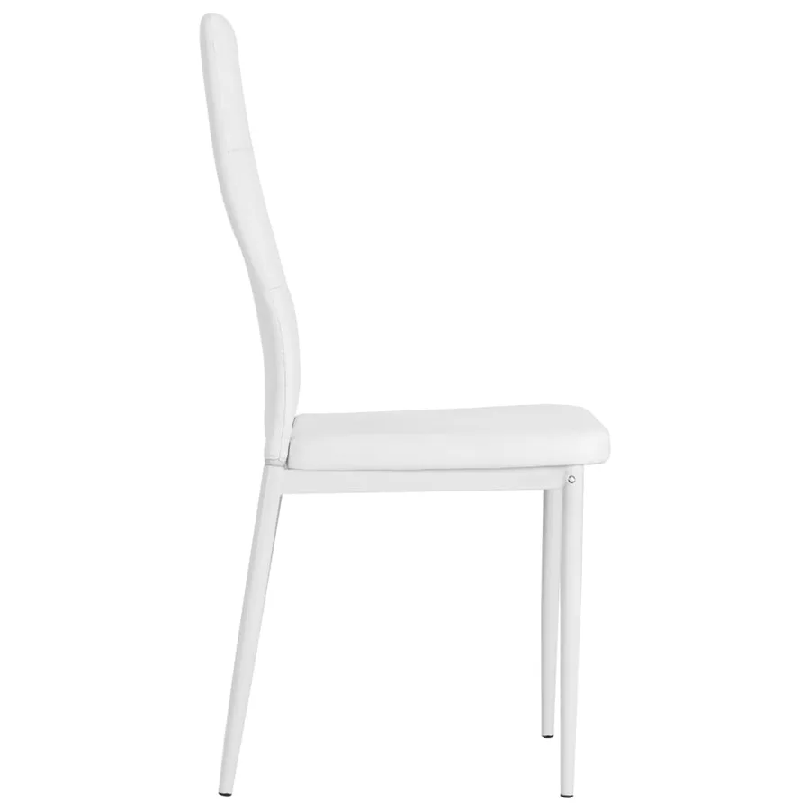 Chaises à manger lot de 2 blanc similicuir - 4