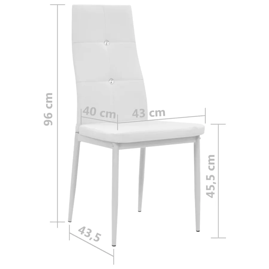 Chaises à manger lot de 2 blanc similicuir - 9
