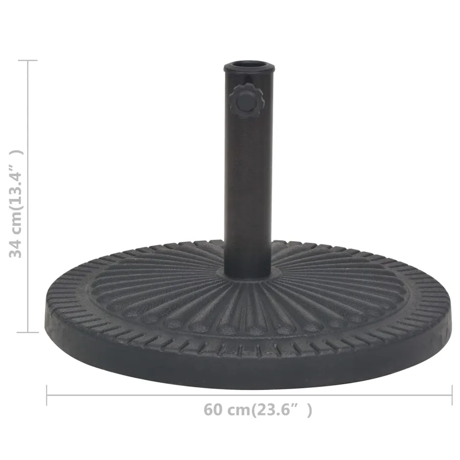 Socle de parasol Résine Rond Noir 29 kg - 7