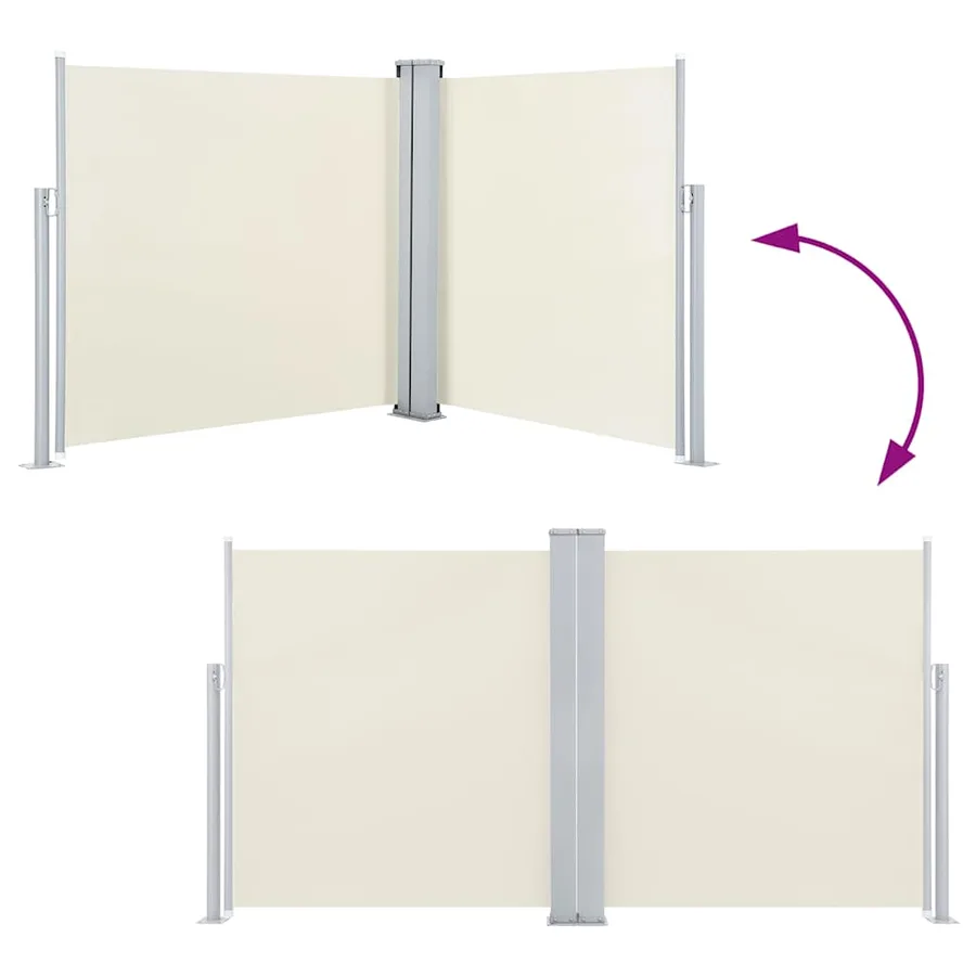Auvent latéral rétractable Crème 120 x 600 cm - 5