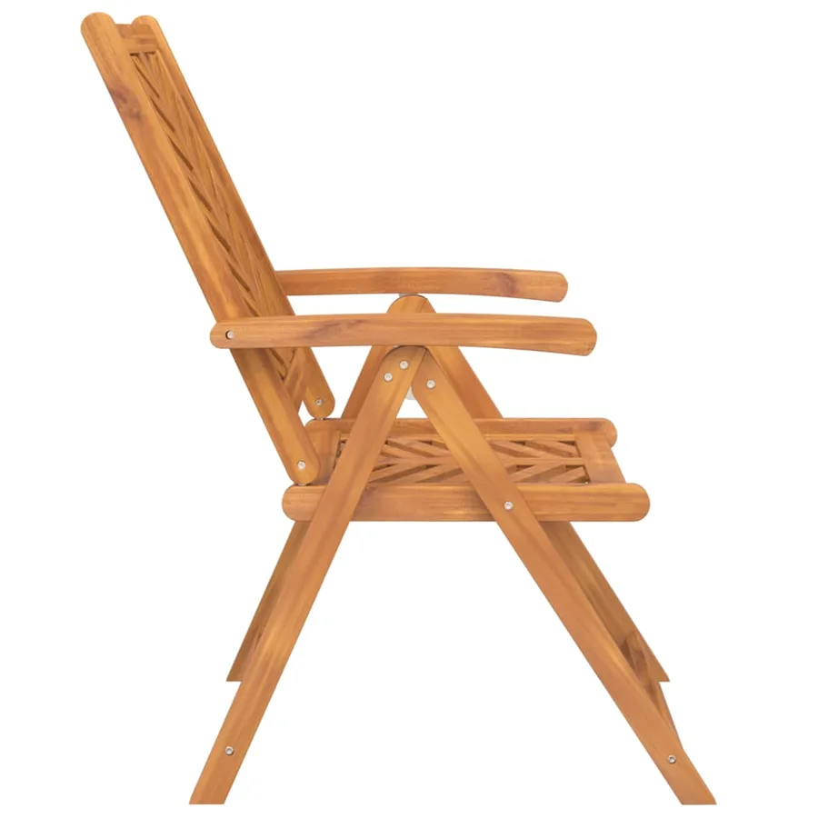 Chaises de jardin inclinables lot de 3 bois massif d'acacia - 5
