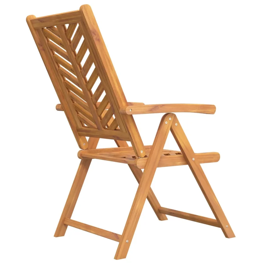 Chaises de jardin inclinables lot de 3 bois massif d'acacia - 6
