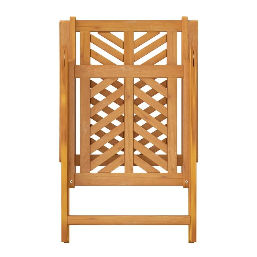 Chaises de jardin inclinables lot de 3 bois massif d'acacia - 8