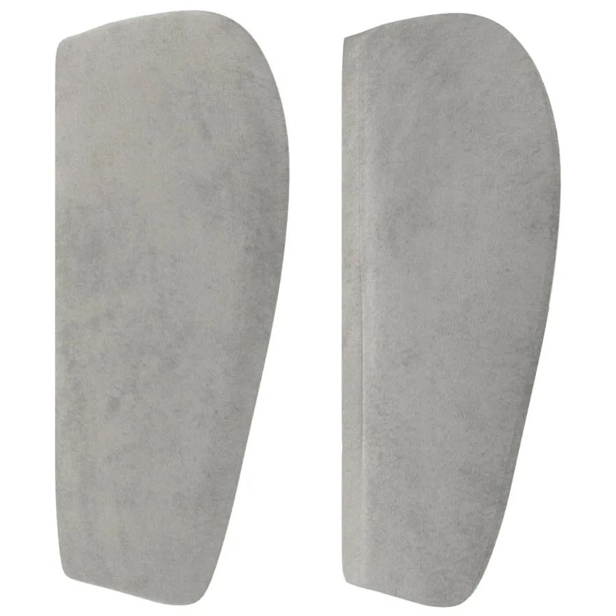Tête de lit avec oreilles Gris clair 147x23x78/88 cm Velours - 4
