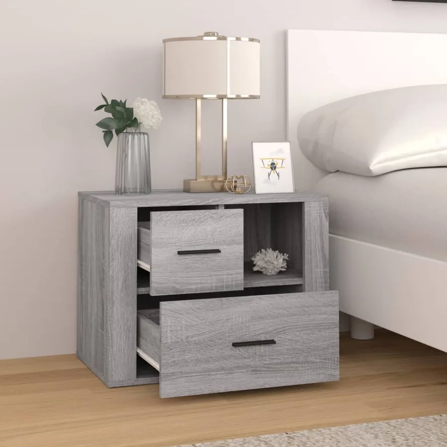 Table de chevet Sonoma gris 60x36x45 cm Bois d'ingénierie - 3