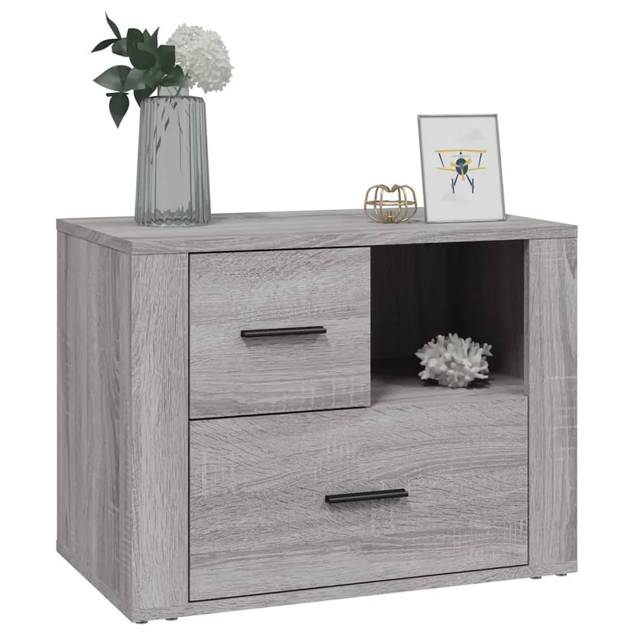 Table de chevet Sonoma gris 60x36x45 cm Bois d'ingénierie - 4