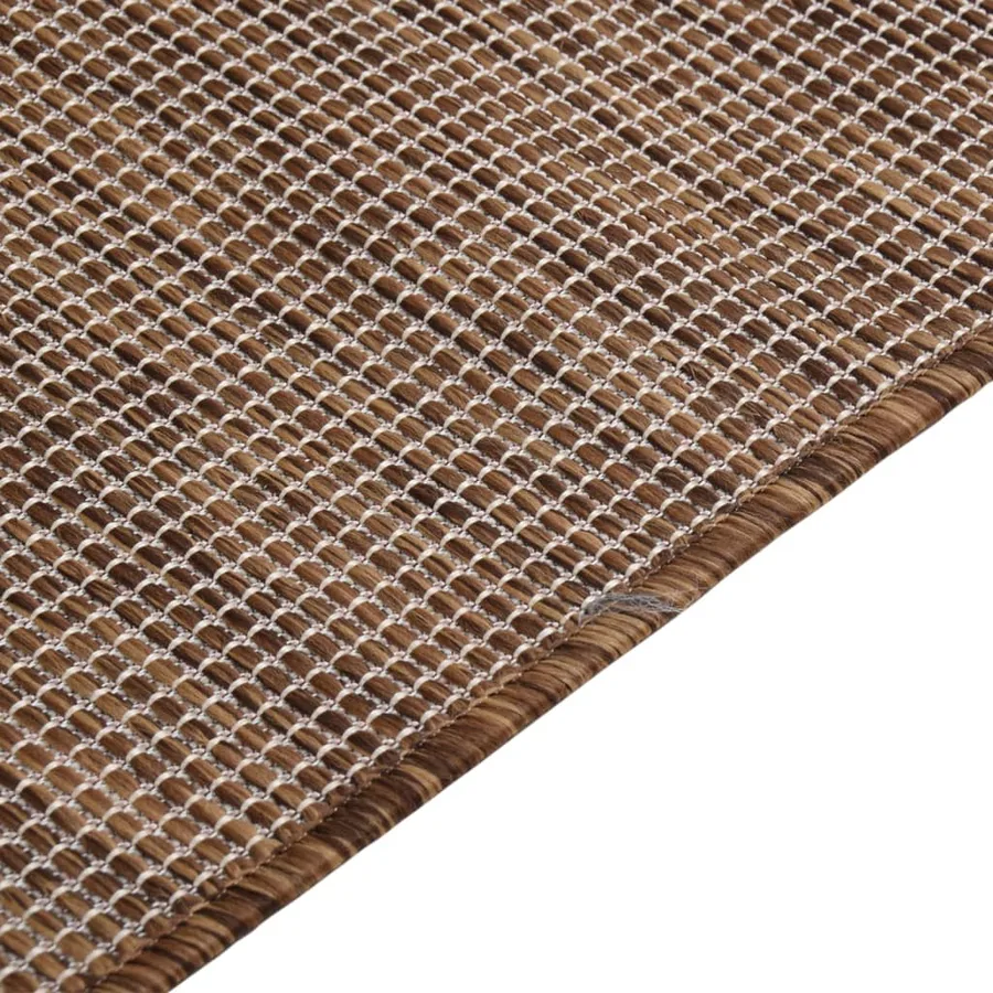 Tapis à tissage plat d'extérieur 200x280 cm Marron - 4