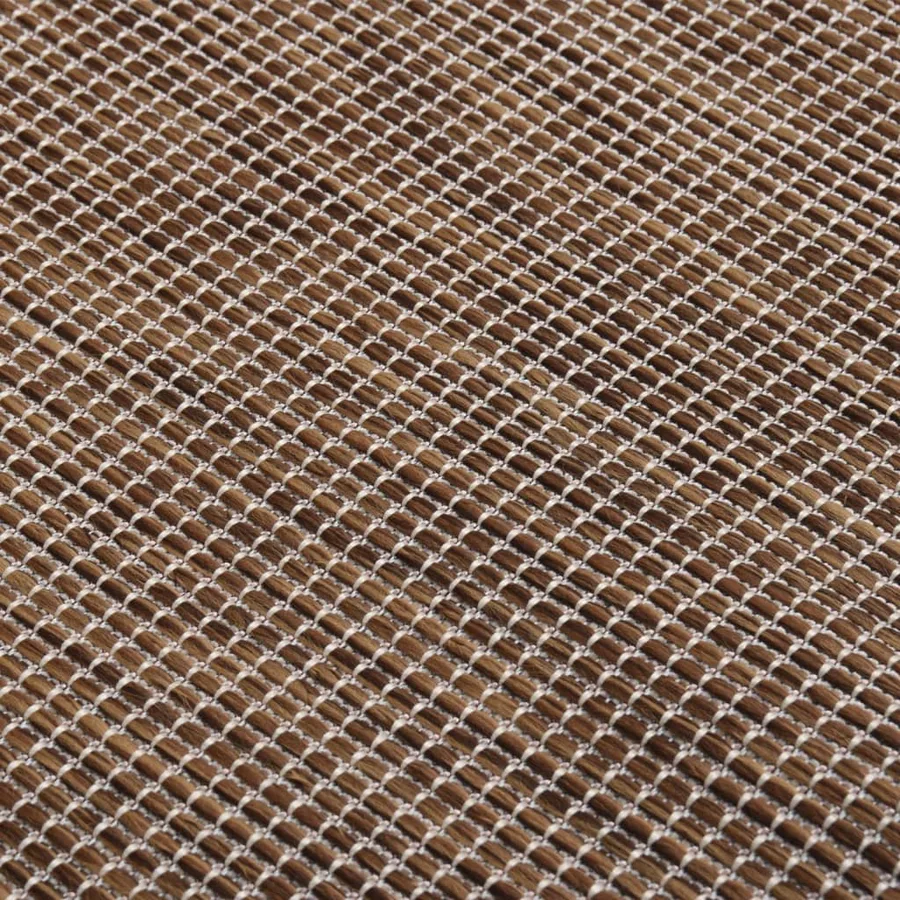 Tapis à tissage plat d'extérieur 200x280 cm Marron - 5