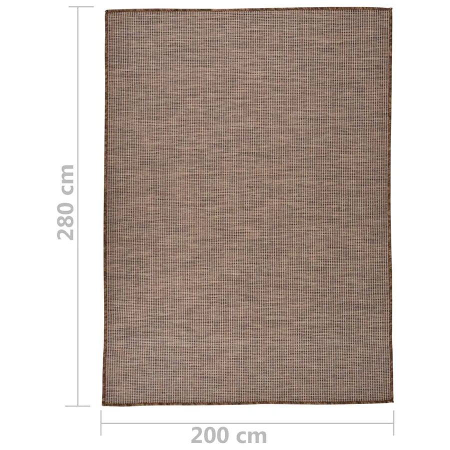 Tapis à tissage plat d'extérieur 200x280 cm Marron - 6