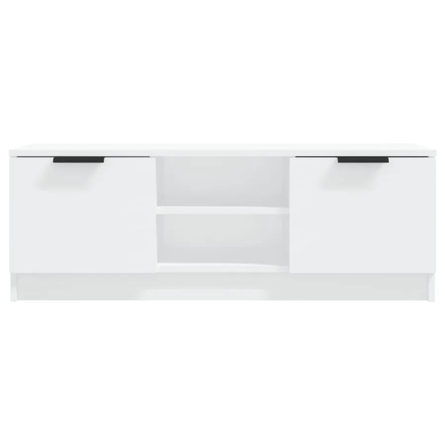 Meuble TV Blanc 102x35x36,5 cm Bois d'ingénierie - 3
