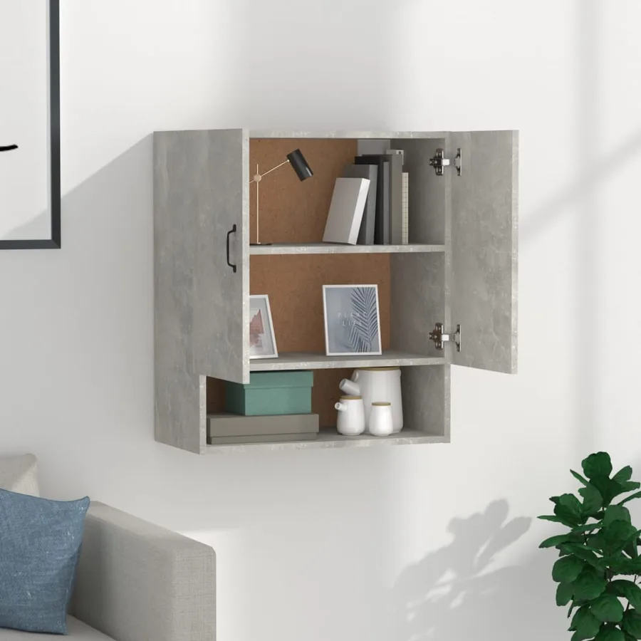 Armoire murale Gris béton 60x31x70 cm Bois d'ingénierie - 3