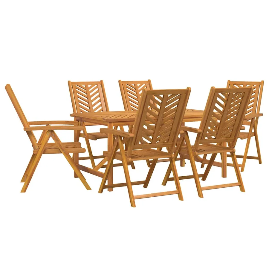 Ensemble de salle à manger pour jardin 7 pc Marron - 2