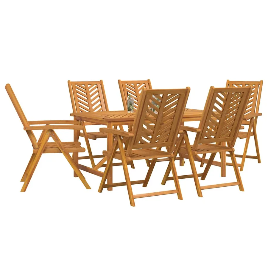 Ensemble de salle à manger pour jardin 7 pc Marron - 3