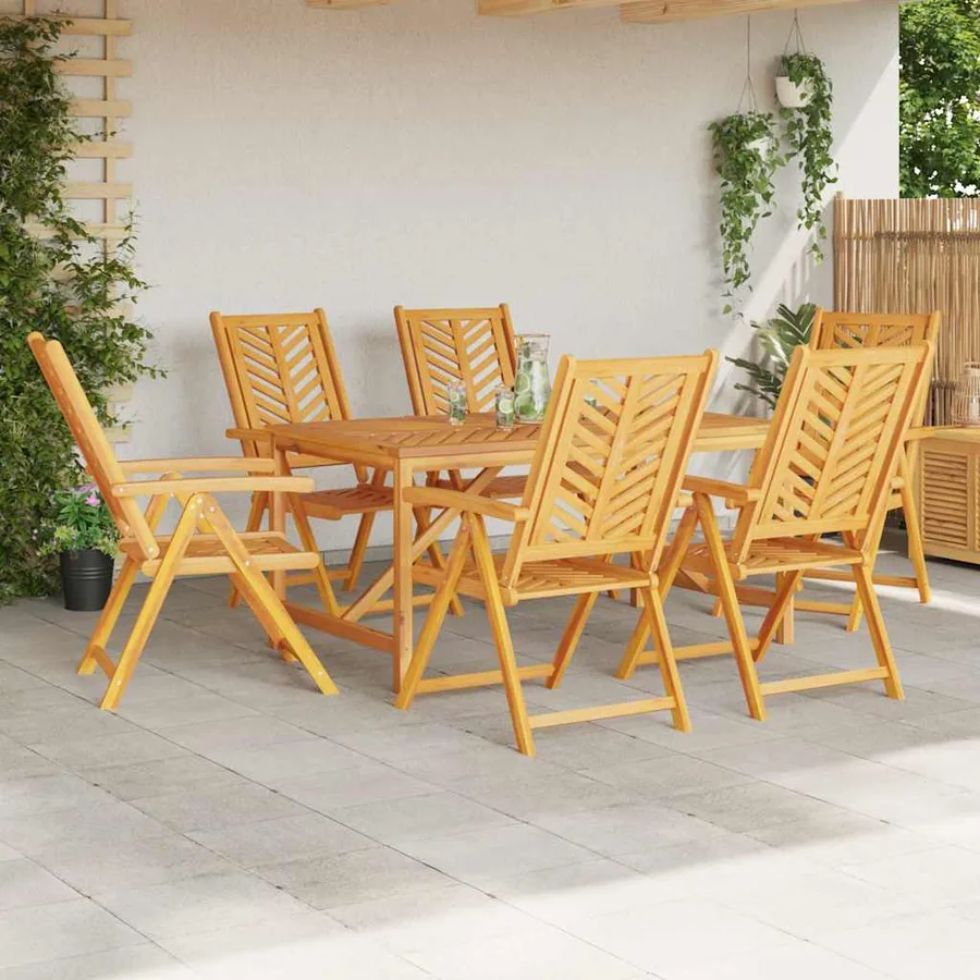 Ensemble de salle à manger pour jardin 7 pc Marron - 4
