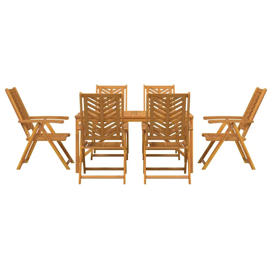 Ensemble de salle à manger pour jardin 7 pc Marron - 7