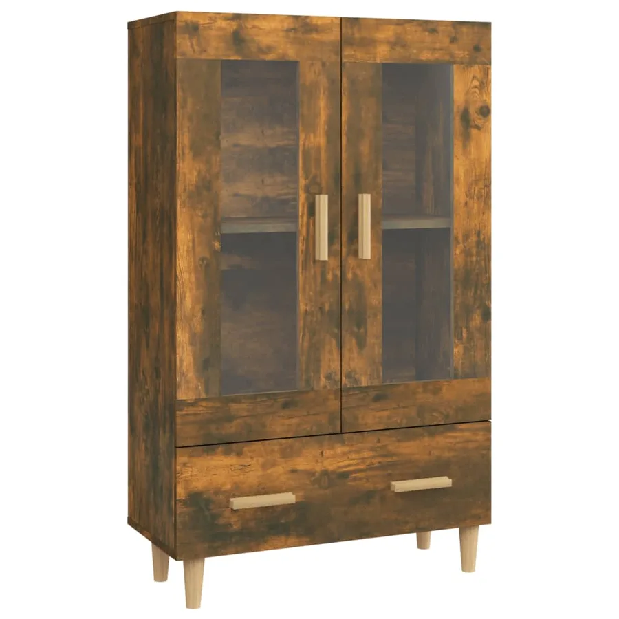 Buffet haut Chêne fumé 70x31x115 cm Bois d'ingénierie - 2