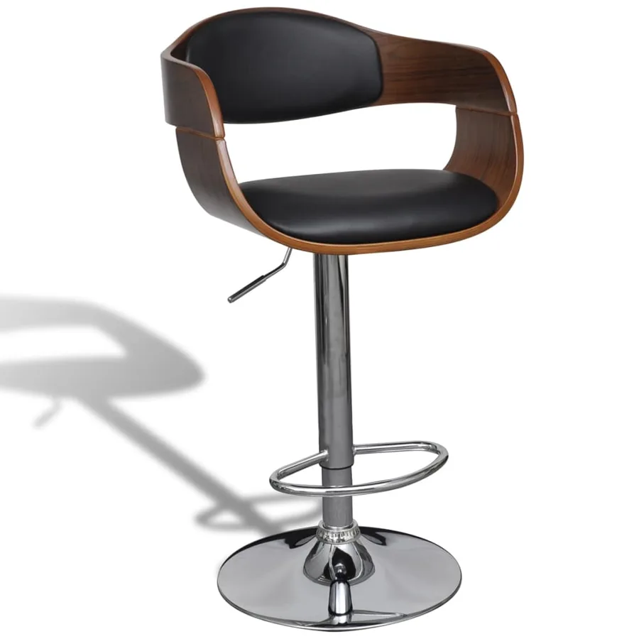 Tabourets de bar lot de 2 bois courbé et similicuir - 5