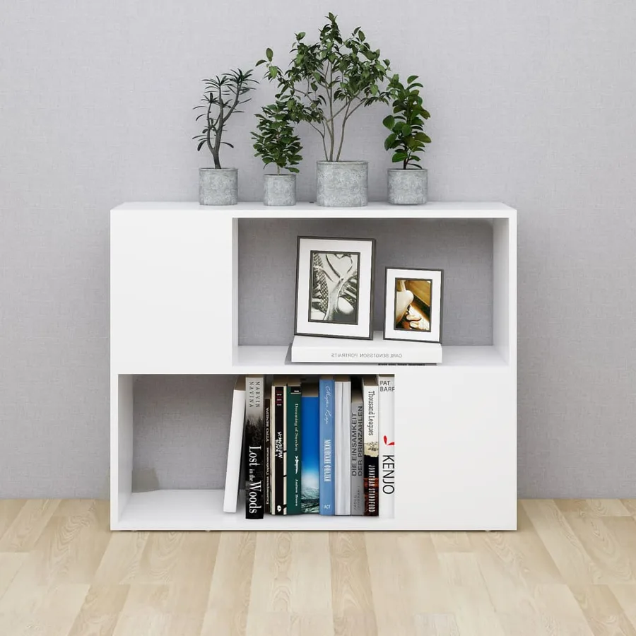Meuble TV Blanc 80x24x63 cm Bois d'ingénierie - 3