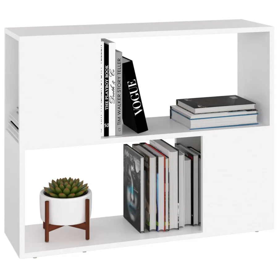 Meuble TV Blanc 80x24x63 cm Bois d'ingénierie - 4