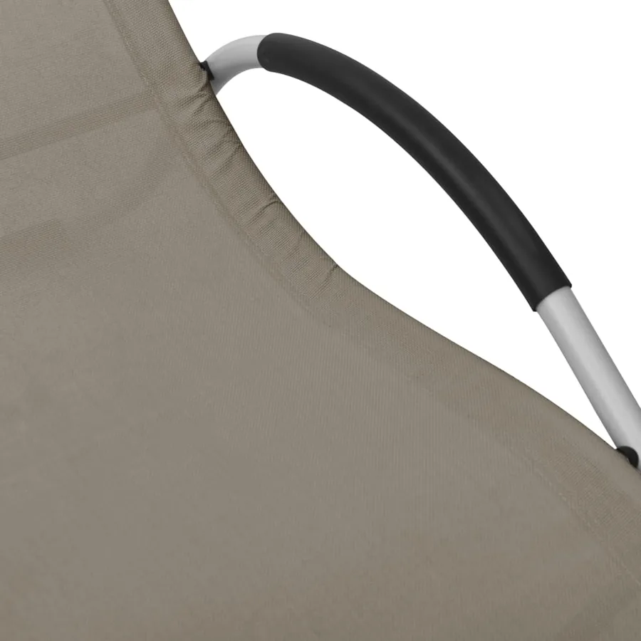 Chaise longue textilène crème et gris - 12