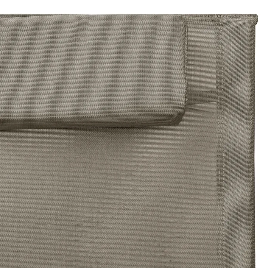 Chaise longue textilène crème et gris - 13