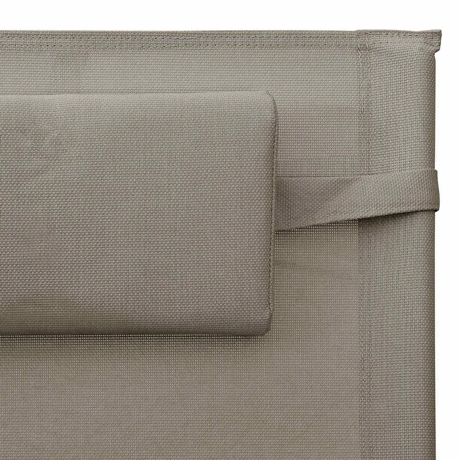 Chaise longue textilène crème et gris - 20