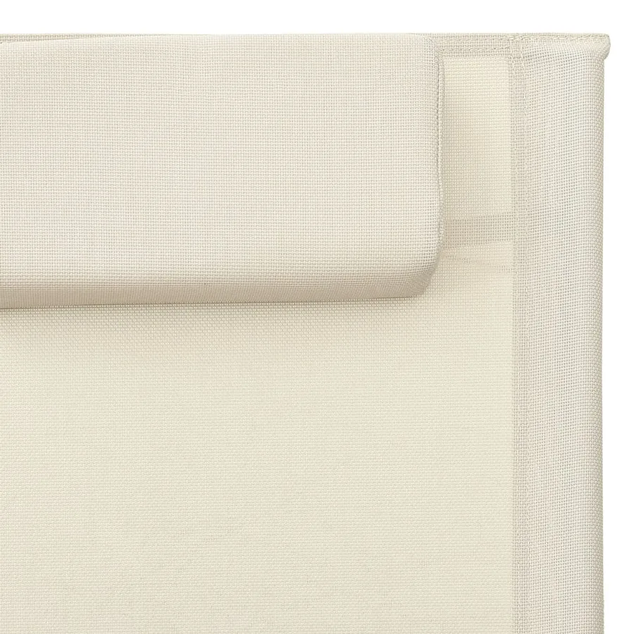 Chaise longue textilène crème et gris - 34