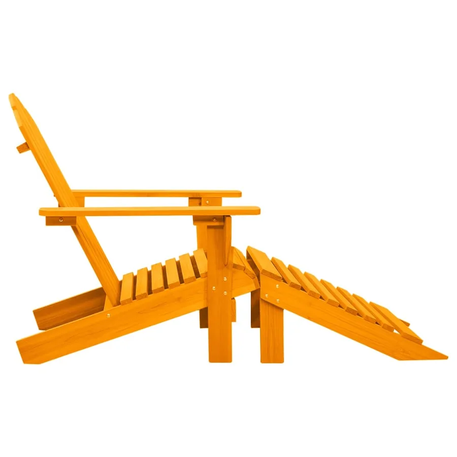 Chaise de jardin Adirondack avec pouf bois de sapin orange - 3