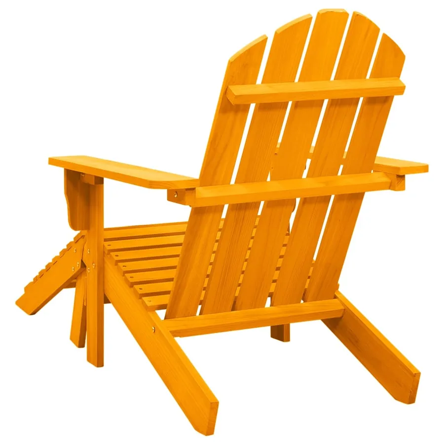 Chaise de jardin Adirondack avec pouf bois de sapin orange - 4
