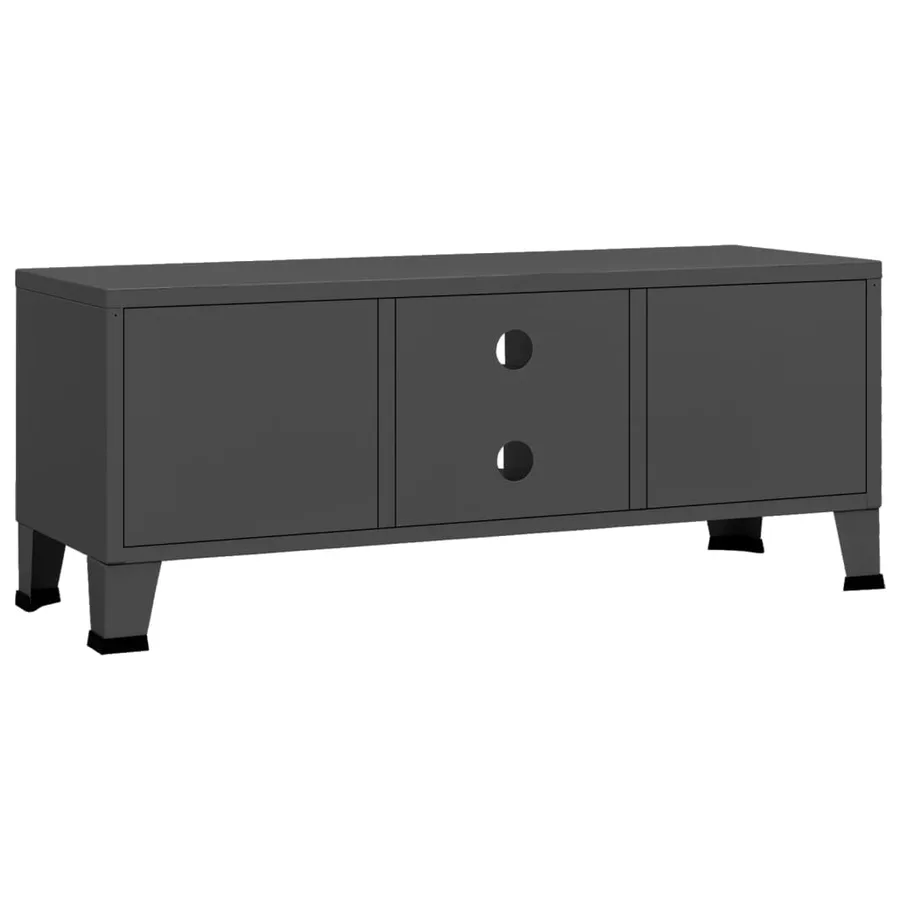Meuble TV industriel Anthracite 105x35x42 cm Métal - 5