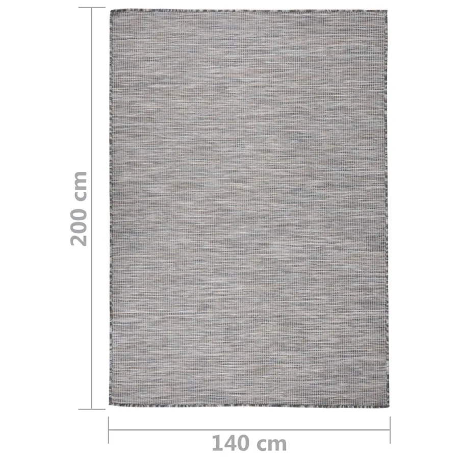 Tapis à tissage plat d'extérieur 140x200 cm Marron et bleu - 6