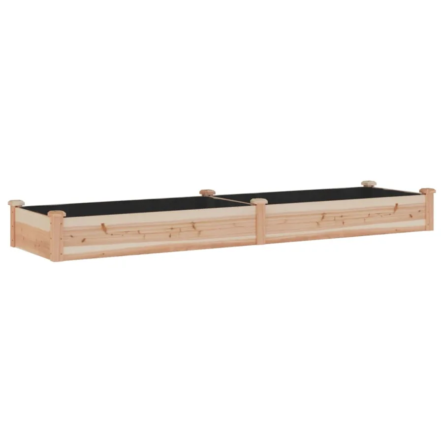 Lit surélevé de jardin doublure 240x60x25 cm bois massif sapin - 2
