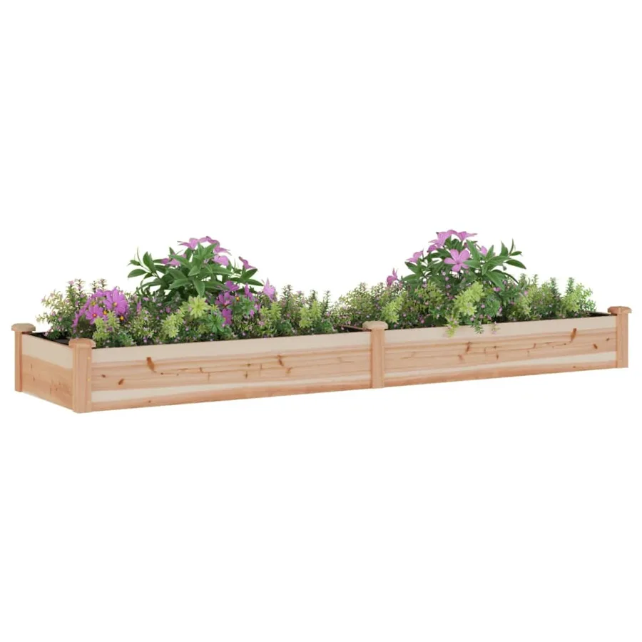 Lit surélevé de jardin doublure 240x60x25 cm bois massif sapin - 3
