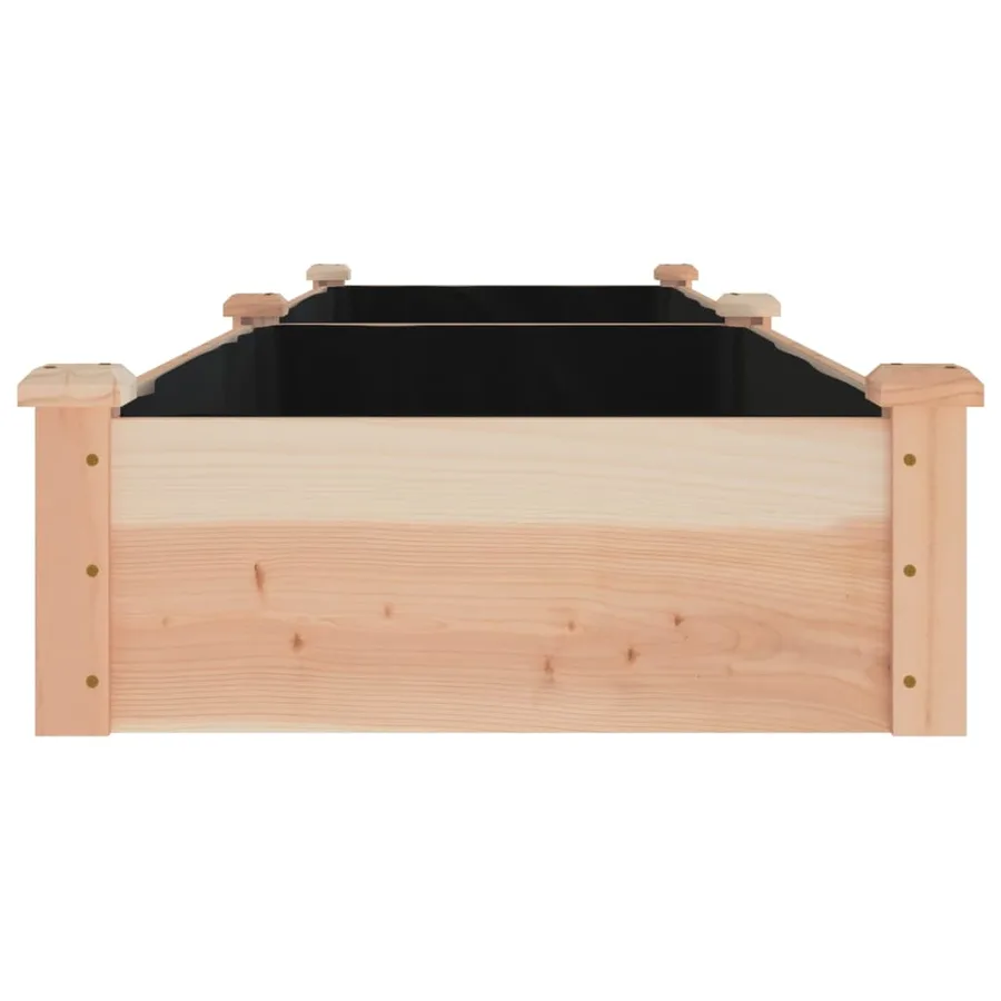 Lit surélevé de jardin doublure 240x60x25 cm bois massif sapin - 5