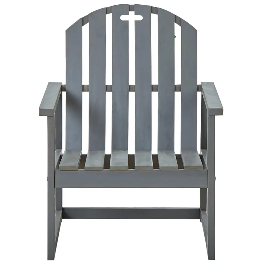 Chaises de jardin lot de 2 Gris Bois d'acacia solide - 3