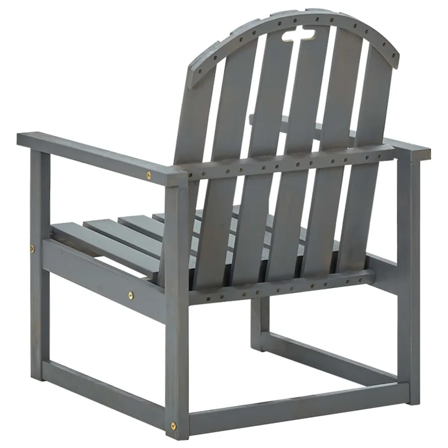 Chaises de jardin lot de 2 Gris Bois d'acacia solide - 5