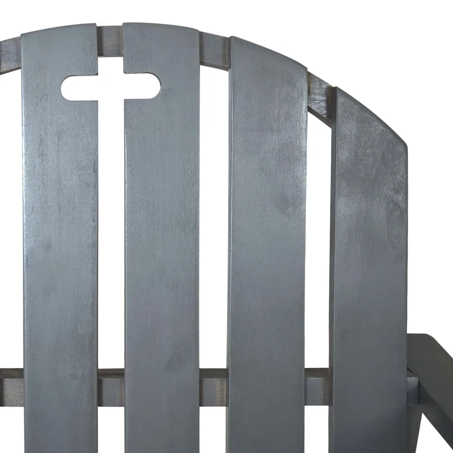 Chaises de jardin lot de 2 Gris Bois d'acacia solide - 7