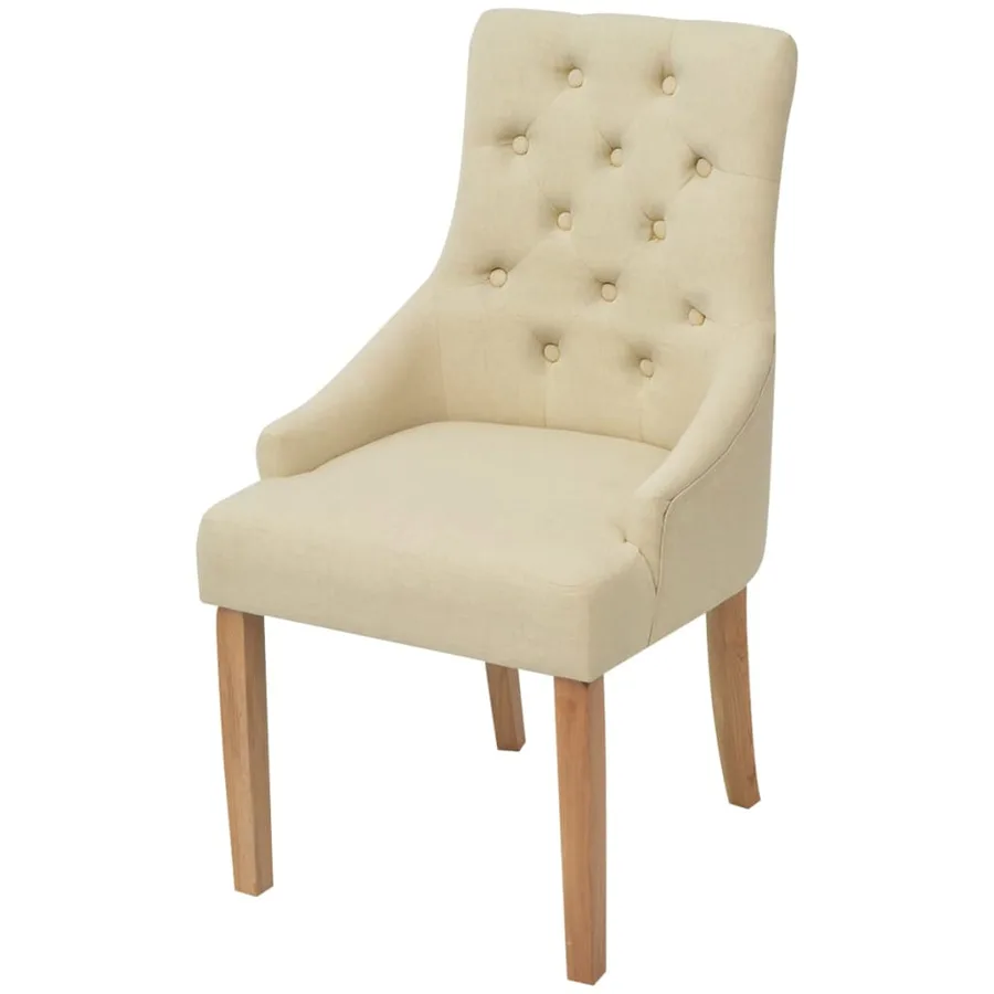 Chaises à manger lot de 6 crème tissu - 2