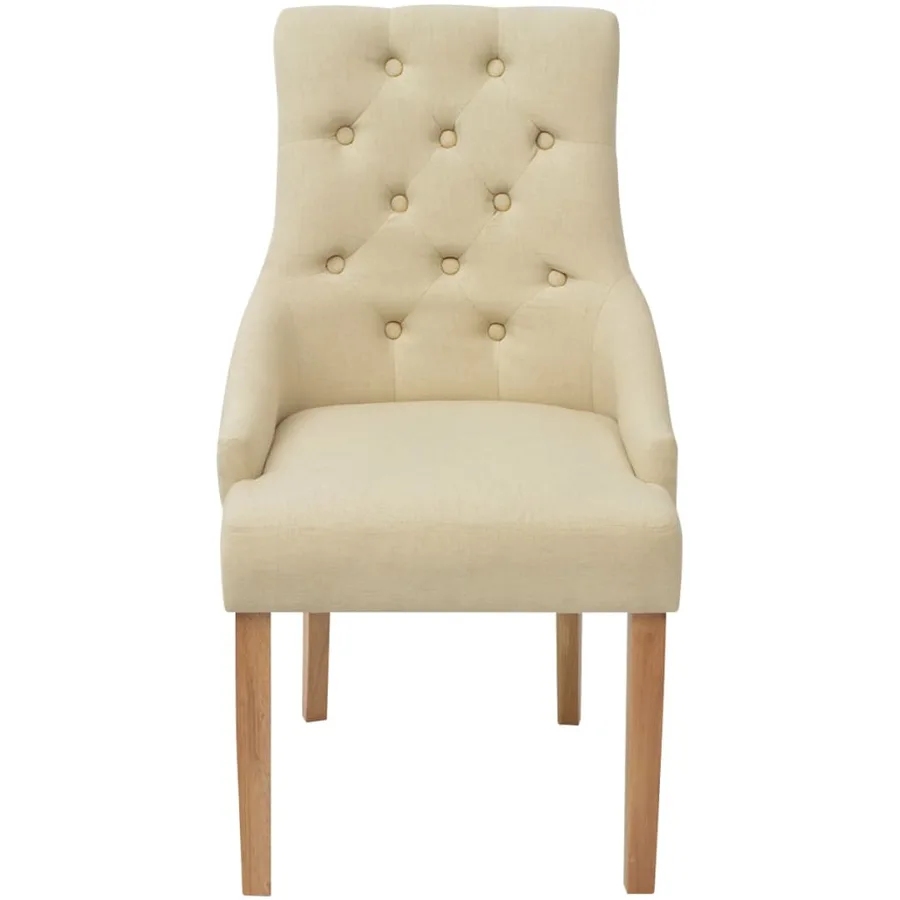 Chaises à manger lot de 6 crème tissu - 3