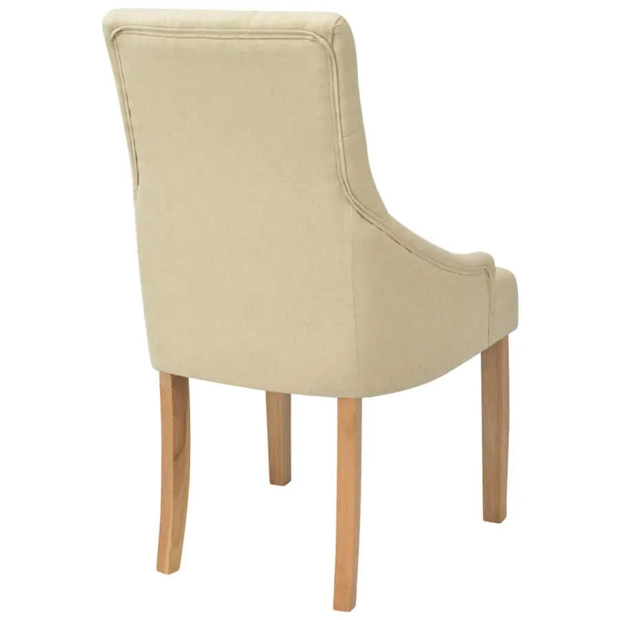 Chaises à manger lot de 6 crème tissu - 4