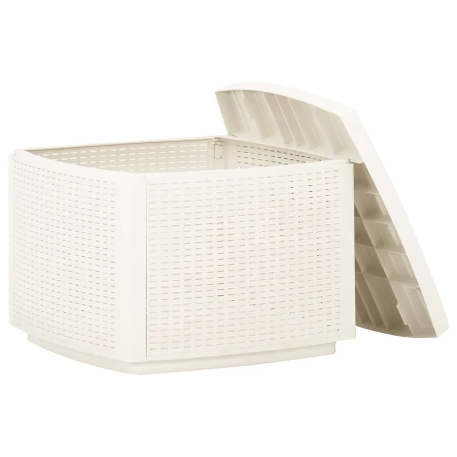 Table de jardin Blanc 53x53x40 cm Plastique - 4