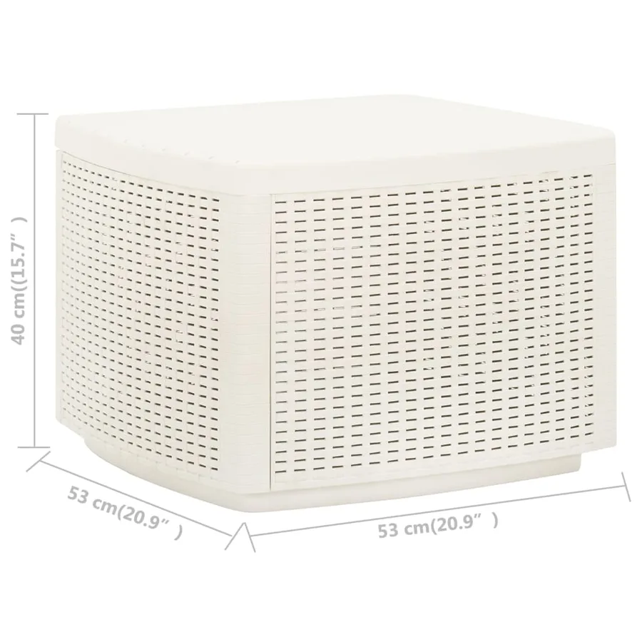 Table de jardin Blanc 53x53x40 cm Plastique - 8
