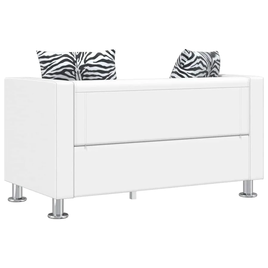 Ensemble de canapés 2 places et 3 places Cuir synthétique Blanc - 9