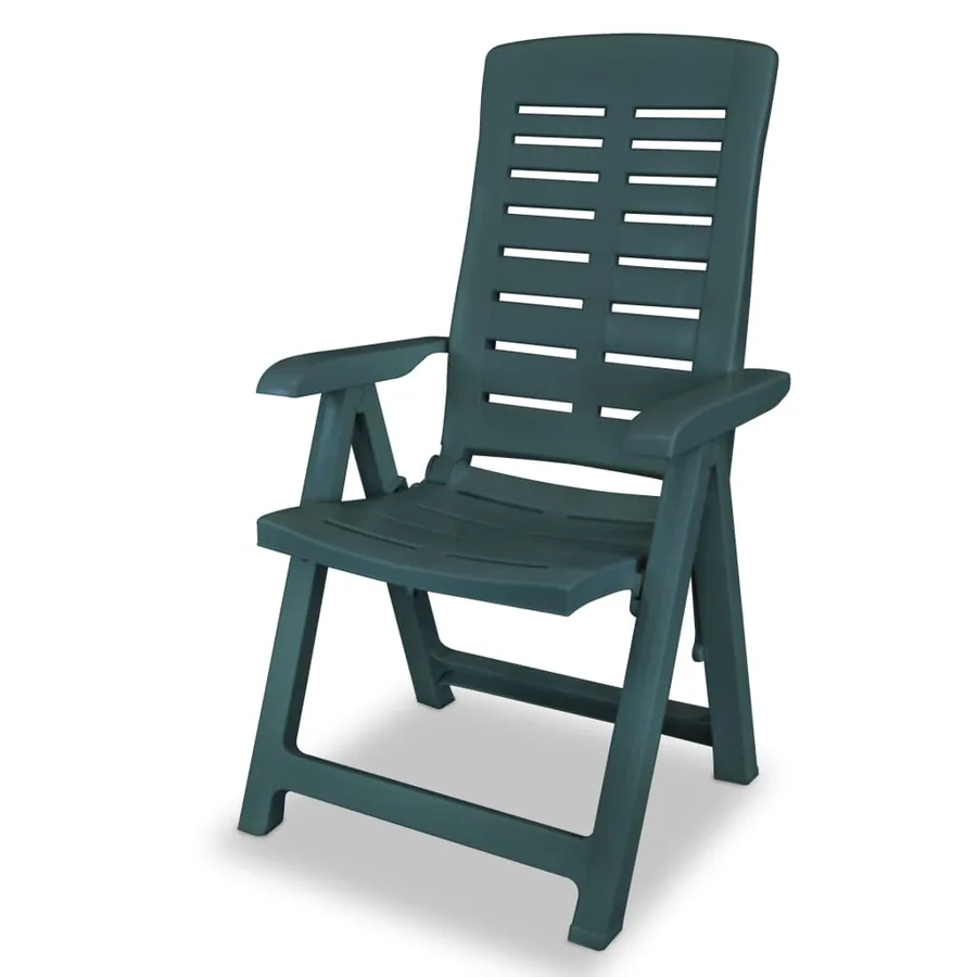 Chaises inclinables de jardin lot de 4 Plastique Vert - 3